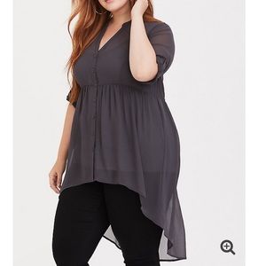 Lexie  gray hi-low chiffon tunic